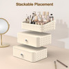 Rosoenvi Makeup Organizer for Vanity Stackable Cosmetics Organizer and Storage Cosmetic Display Cases with 2 Drawers and