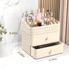 Rosoenvi Makeup Organizer for Vanity Stackable Cosmetics Organizer and Storage Cosmetic Display Cases with 2 Drawers and