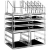 Cq acrylic 3 Pack Clear Make up Organizer CountertopStackable 7 Drawers Makeup StorageCute Vanity Organizers for dresser