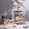 Sorbus Acrylic Makeup Organizer Set 7Drawer Vanity Countertop Cosmetic Storage with Small Wide Compartments CLear Makeup