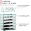 Sorbus Acrylic Makeup Organizer Set 6Drawer Vanity Countertop Cosmetic Storage with Small Wide Compartments Teal Thrill