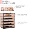 Sorbus Acrylic Makeup Organizer Set 6Drawer Vanity Countertop Cosmetic Storage with Small Wide Compartments Bronze Glow