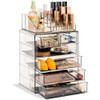 Sorbus Acrylic Makeup Organizer Set 6Drawer Vanity Countertop Cosmetic Storage with Small Wide Compartments Marble Print