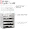 Sorbus Acrylic Makeup Organizer Set 7Drawer Vanity Countertop Cosmetic Storage with Small Wide Compartments Marble Print