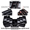 Joligrace Makeup Train Case Professional Adjustable 6 Trays Cosmetic Cases Makeup Storage Organizer Box with Lock and Co