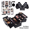 Joligrace Makeup Train Case Professional Adjustable 6 Trays Cosmetic Cases Makeup Storage Organizer Box with Lock and Co