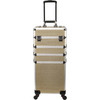 Ver Beauty Rolling Case Champagne Gold Glitter 1425x10x2875 Inch Pack of 1