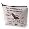 LEVLO Funny Springer Dog Lovers Gifts The Anatomy of A Springer Spaniel Cosmetic Bags Sporting Dog Veterinary Mom Travel