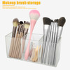 Cerpourt Clear Makeup Brush OrganizerAcrylic Cosmetic Brushes Storage Holder with 3 SlotsPencil Pen Holder for DeskDesk