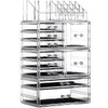 Cq Acrylic 4 Pack Clear Makeup Storage Stackable 10 Drawer Organizer for Vanity Jewelry Hair Clip Beauty Skincare Produc