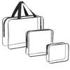 HAOGUAGUA 3 Pieces Large Clear Travel Bags for Toiletries Waterproof Clear Plastic Cosmetic Makeup Bags Transparent Pack