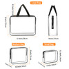 HAOGUAGUA 3 Pieces Large Clear Travel Bags for Toiletries Waterproof Clear Plastic Cosmetic Makeup Bags Transparent Pack