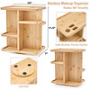 Sorbus 360 Makeup Organizer Bamboo Wood Make Up Storage Carousel for Cosmetics Skin Care Rotating Makeup Organizer for V