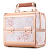 Costravio Makeup Case Train Case Portable Makeup Box with Mirror Lock Box Travel Cosmetic Train Cases Hard Make Up Organ