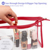 BuyAgain Clear Makeup Bag Multipurpose Transparent Waterproof Toiletry Bag with Zipper Travel Pouch Red