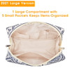 Narwey Cute Makeup Bag Travel Cosmetic Bag Organizer Toiletry Bag Make Up Bags with Compartments for Women Girls Large E