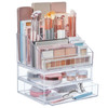 STORi Chloe Stackable Makeup Holder Drawer Organizer Set Clear BPAFree Plastic Made in USA Organize Brushes Cosmetics Be