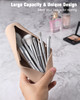 FERYES Large Travel Makeup Brush Holder Magnetic Antifall Out Silicon Portable Cosmetic Face Brushes Holder Soft and Sle