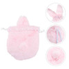 Lurrose Bunny Drawstring Bag Bunny Makeup Bag Cute Drawstring Pouch Girls Rabbit Pouch for Women Girls Pink