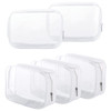 5 Pack Clear Plastic Zippered Toiletry Carry Pouch TSA Approved Toiletry Bag Portable Cosmetic Makeup Bag for Vacation B