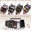 FRENESSA Makeup Case Train Case Portable Makeup Box with Mirror Lock Box Travel Cosmetic Train Cases Hard Makeup Organiz
