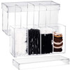 2 Pack 4 Compartment Acrylic Makeup Organizer with Lid Lash Cart Organizer for Lash Techs Bathroom Storage with 4 Tray E