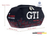 BRISA VW Collection Volkswagen Neoprene Universal Makeup Cosmetics Toiletry Travel Pharmacy Bag in GTI Design HexagonBla