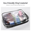 3Pcs Crystal Clear PVC Travel Toiletry Bag Kit for Women Men Waterproof Vinyl Organizer Makeup Bags with Zipper Handle S