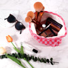 ZLFSRQ 2Pcs Makeup Bag Checkered Cosmetic Bag Set Travel Toiletry Bags for Purse Large Small Makeup Pouch for Women Cute