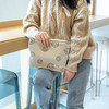Makeup Bag For Women Corduroy Cosmetic Bags Aesthetic Design Ladies Tote pouch Womens Pencil CaseCute Smiley Face Makeup