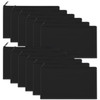 Sinzip 12 Pieces Black Cotton Canvas Makeup Bag Multipurpose Cosmetic Bag with Zipper Travel Toiletry Pouch Blank DIY Cr
