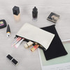 Sinzip 12 Pieces Black Cotton Canvas Makeup Bag Multipurpose Cosmetic Bag with Zipper Travel Toiletry Pouch Blank DIY Cr