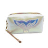 MOSSTYUS Holographic Cosmetic Bag Travel Toiletry Organizer Mermaid Storage Purse Makeup Carrying Case