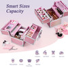 Frenessa Makeup Case Makeup Box Cosmetic Organizer Case Portable Make Up Artist Travel Case Storage Box 4 Trays with Div
