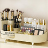 360 Rotating Vanity Makeup Organizer with Brush Holder Large Spinning Cosmetic Storage for Skincare Perfumes and Lotions