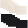 Gejoy 10 Pieces Cosmetic Canvas Pouch Bag Multipurpose Makeup Bag with Zipper Cotton Canvas Travel Toiletry Pouch DIY Cr