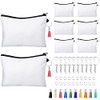 Frienda 8 Pieces Sublimation Blank Cosmetic Bags Set Including DIY Heat Transfer Makeup Bags with Zipper Keychains Tasse