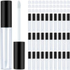 Patelai 50 Pack 10 ml Empty Lip Gloss Tube Containers Clear Refillable Lip Balm Bottles Plastic Lipstick Tubes with Rubb