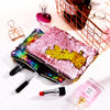 Tatuo 4 Pcs Sequin Makeup Bag Christmas Glitter Sequin Purse Rainbow Iridescent Make up Bag Small Reversible Cosmetics P