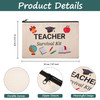 Weewooday 20 Pieces Teacher Appreciation Gifts Cosmetic Bags Teacher Canvas Makeup Bags Toiletry Case Pencil Bag with Zi