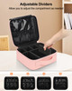 Relavel Travel Makeup Train Case Cosmetic Case Organizer Portable Artist Storage Bag with Adjustable Dividers for Cosmet