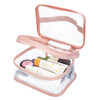Double Layer Clear Cosmetic Bag Makeup Bag Waterproof Travel Toiletry Bag Transparent PVC Hair Nail Accessories Pouch Be