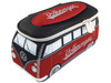 BRISA VW Collection Volkswagen Neoprene Universal Makeup Cosmetics Toiletry Travel Pharmacy Bag in T1 Bus Design RedBlac