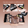 FRENESSA Makeup Train Case Makeup Case Travel Cosmetic Box Organizer Portable Make Up Box with Dividers Lockable for Art