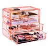 Sorbus Makeup Organizer 4 Drawer Acrylic Make Up Organizers and Storage for Cosmetics Jewelry Beauty Supplies Clear Make