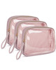 BAGSMART TSA Approved Toiletry Bag 3 Pack Clear Makeup Cosmetic Bag Organizer Quart Size Travel Bag for Toiletries Carry