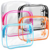 Fcolor TSA Approved Toiletry Bag 5 Pack Medium Clear Makeup Bag Travel Quart Size for Women Men Clear Cosmetic Bag Airpo