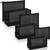 Boao 6 Pieces Mesh Makeup Bags Mesh Cosmetic Bag Portable Travel Organizing Zipper Pouch Toiletries Makeup Pouches for H