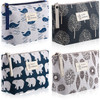 Boao 4 Pieces Canvas Makeup Bags Set Small Cosmetic Pouches for Purse with Zipper Multi Functional Toiletry Travel Case