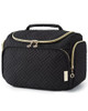 BAGSMART Travel Toiletry Bag Large Wideopen Travel Bag for Toiletries Makeup Cosmetic Travel Bag with Handle BlackL